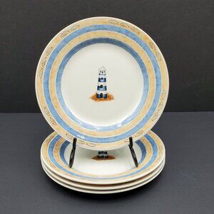 Churchill CCH16 Lighthouse Salad Plates Churchill Nautical Fish Border Plates